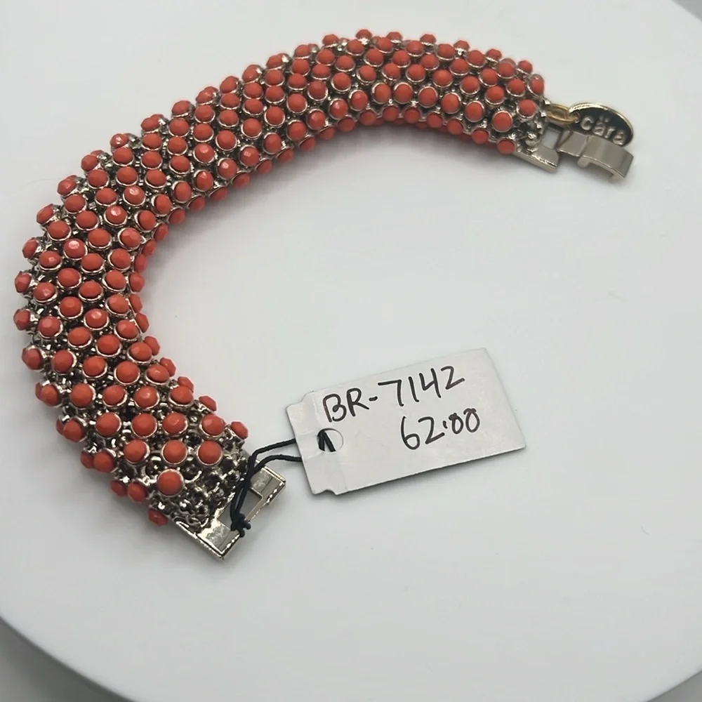 1346.‎ Cara New York Gold and Orange Fold over Closure Bracelet